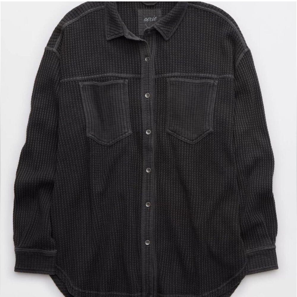 NWT Aerie Anytime Fave Lumberjane Waffle Shirt